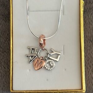 925 sterling silver necklace with family pendant